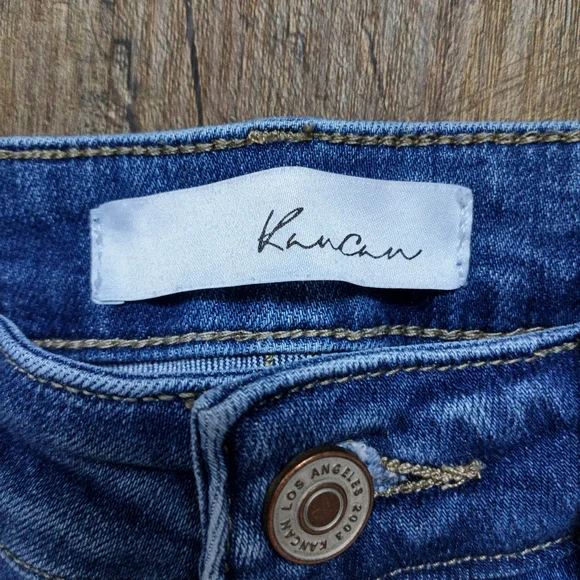 KanCan Leopard Patch Distressed Skinny Jeans Size 9/29 - Picture 6 of 7